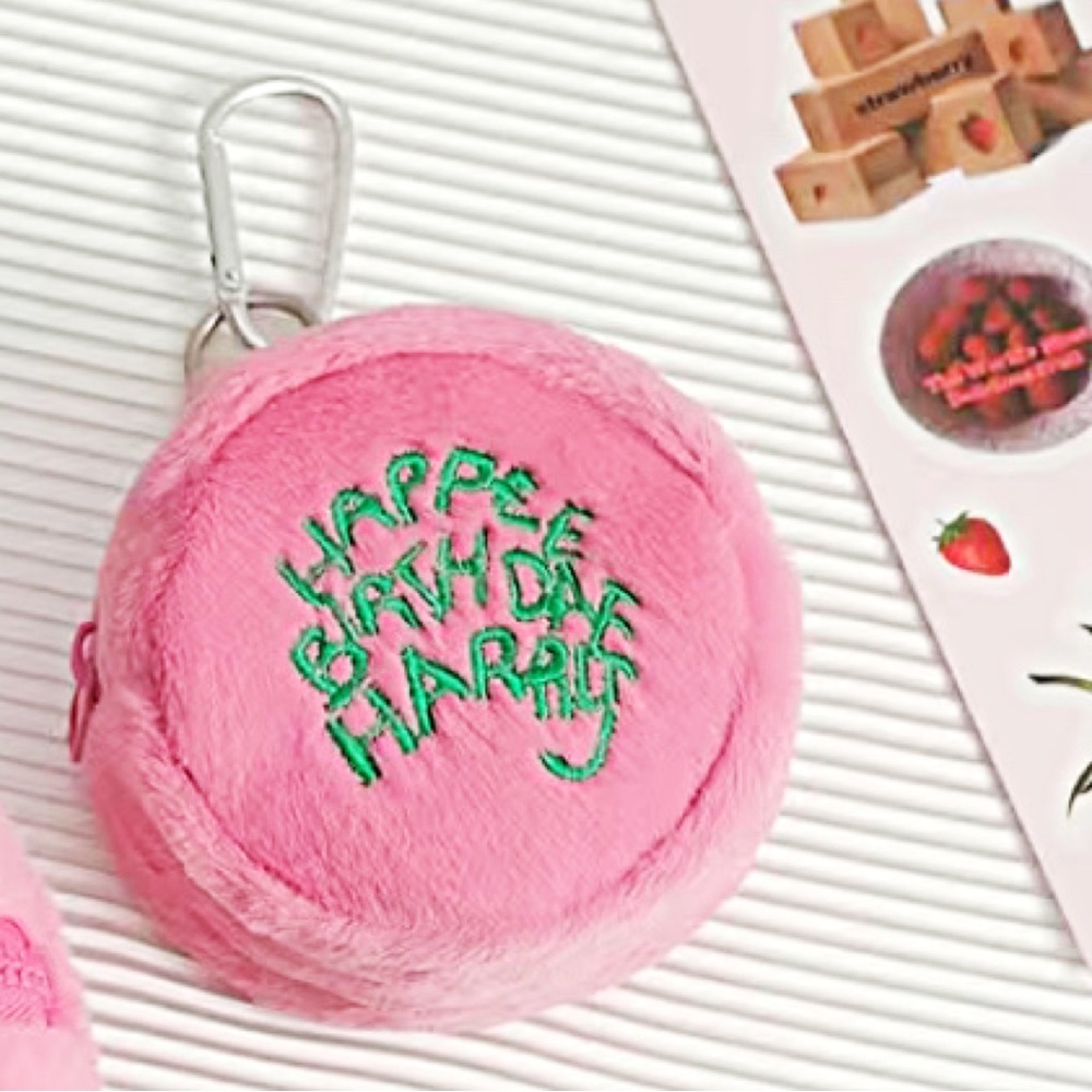 Warner Bros. Pink Plush Key & Card Holder with Green Embroidery